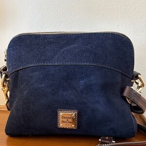 Dooney & Bourke Dark Blue Suede Crossbody Bag
